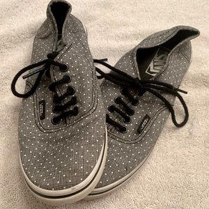 Vans sneakers light grey w/ white polka dots size 6